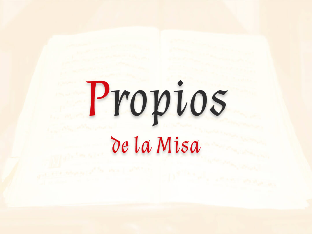Cartel de la página de los Propios de la Misa