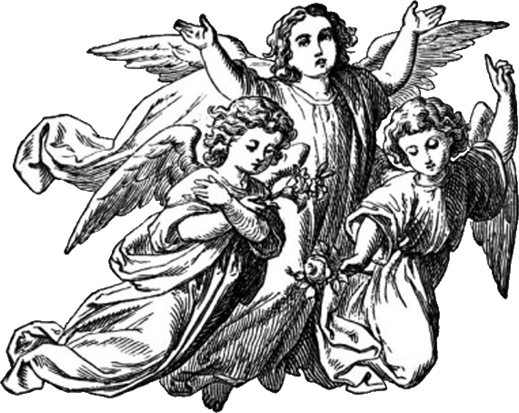 Tres ángeles alabando