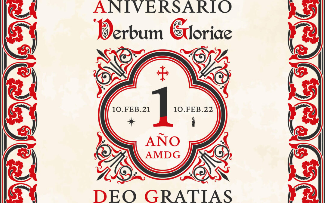 Cartel del primer aniversario de Verbum Gloriae