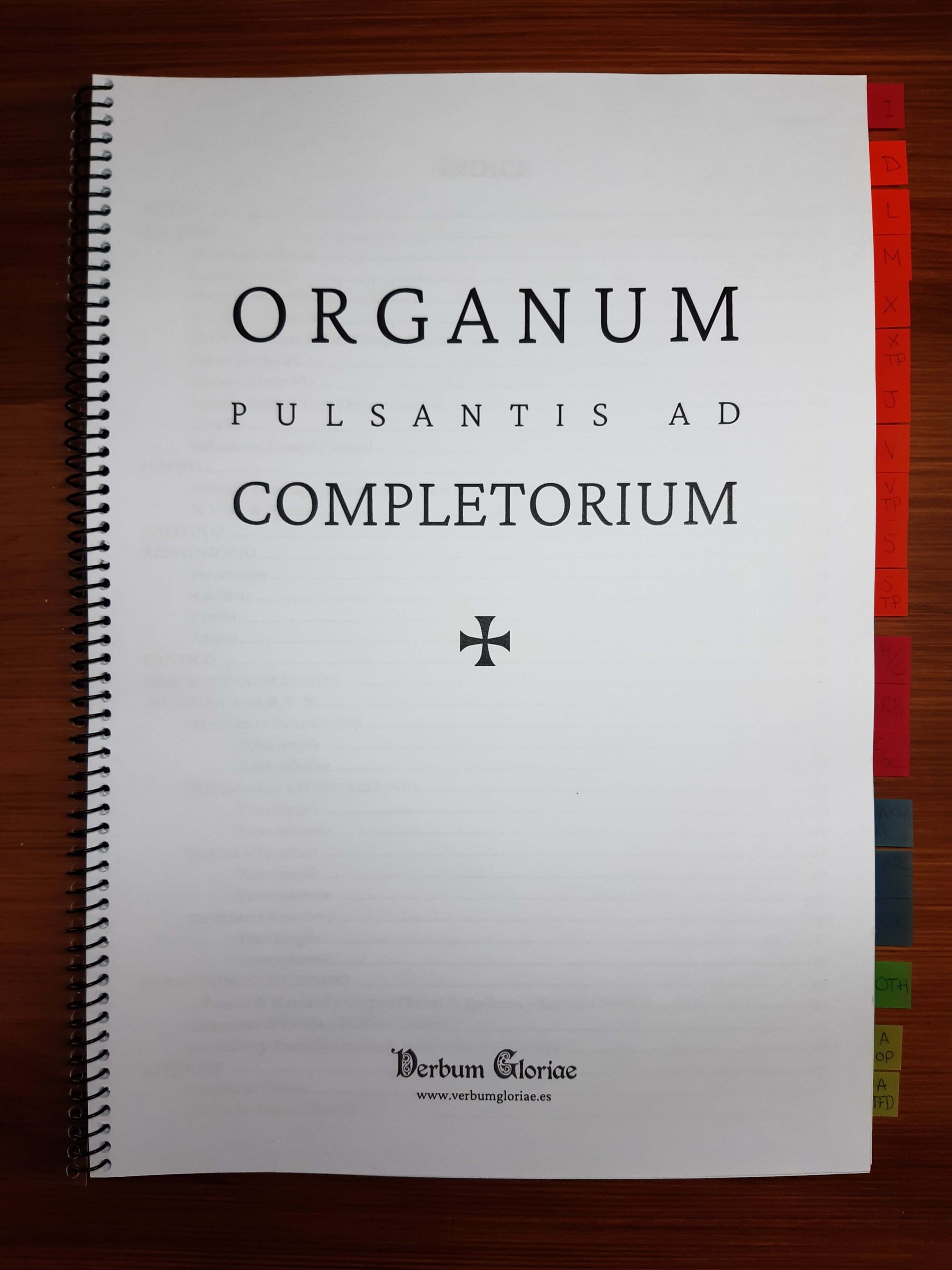 Fotografía de la portada del Cuaderno de Acompañamiento de Órgano para Completas