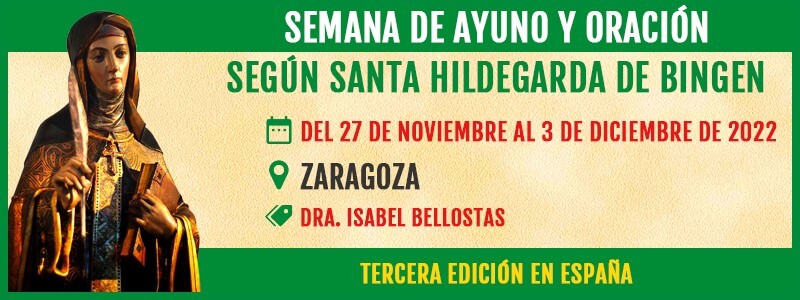 Cartel de la semana de ayuno y oración según santa Hildegarda en Zaragoza, 2022