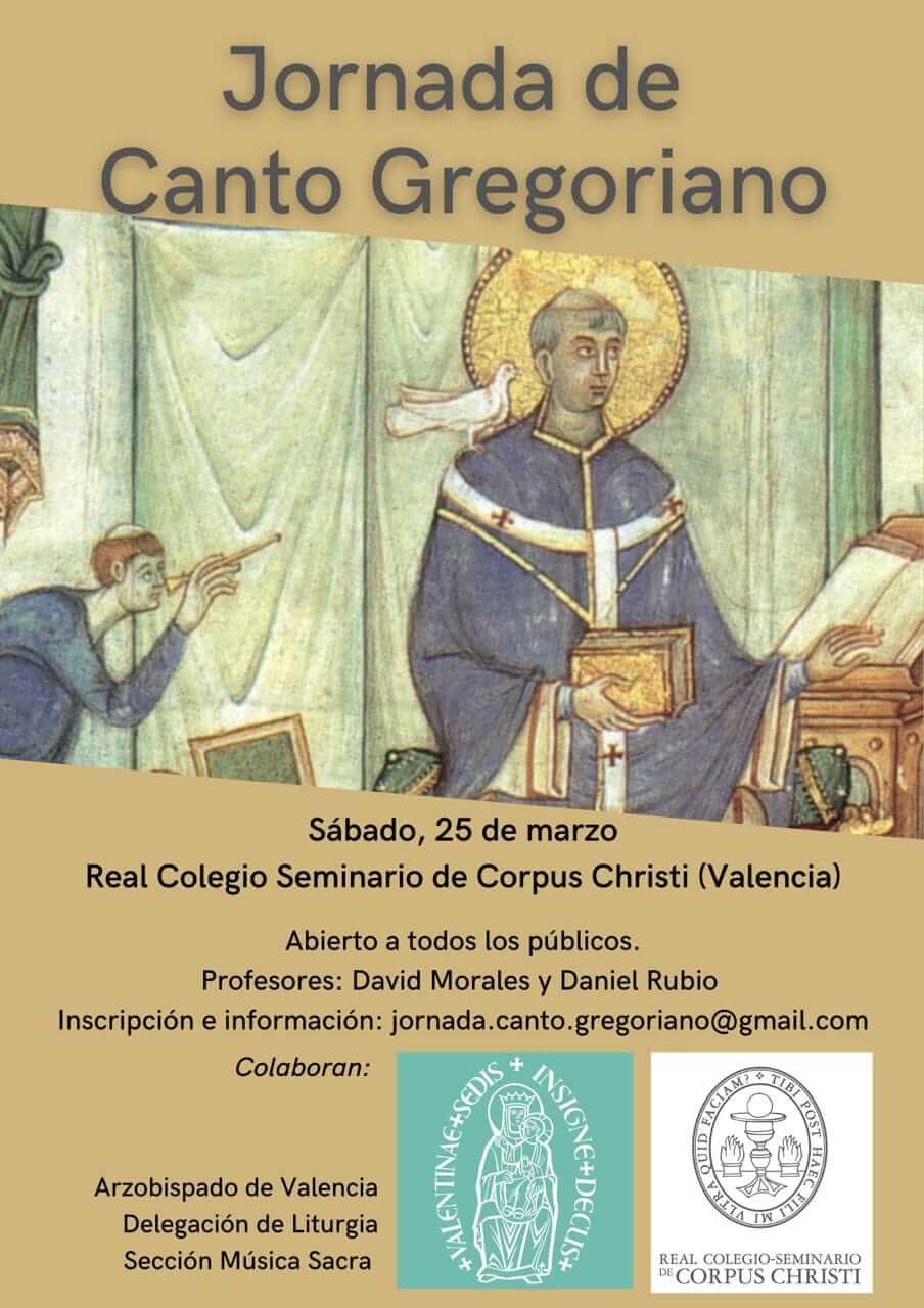 Cartel de la Jornada de introducción al Canto Gregoriano en el Seminario Corpus Christi de Valencia, 25 marzo 2023