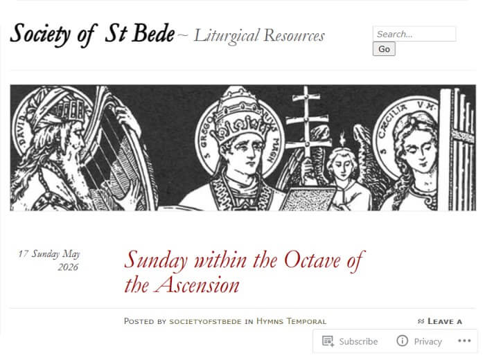 Carátula de la web de la Sociedad de San Beda